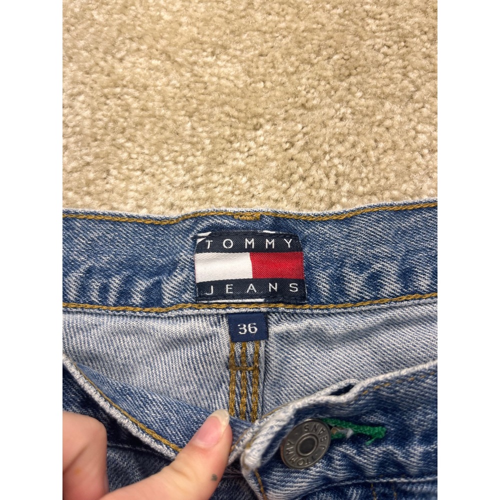 Tommy Hilfiger Mens Vintage Carpenter Denim Shorts Blue Medium Wash Size 36 - Picture 3 of 9
